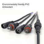 12V DC Power Plug 55*21mm 2Pin Waterproof Connector Male Female Terminal Butt Joint Monitoring Line 1-5M Extension Cord IP67