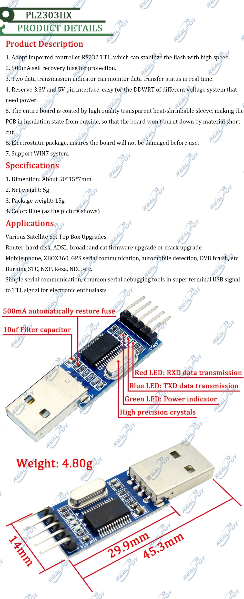 3pcs/lot =1PCS PL2303HX+1PCS CP2102+1PCS CH340G USB TO TTL for arduino PL2303 CP2102 5PIN USB to UART TTL Module