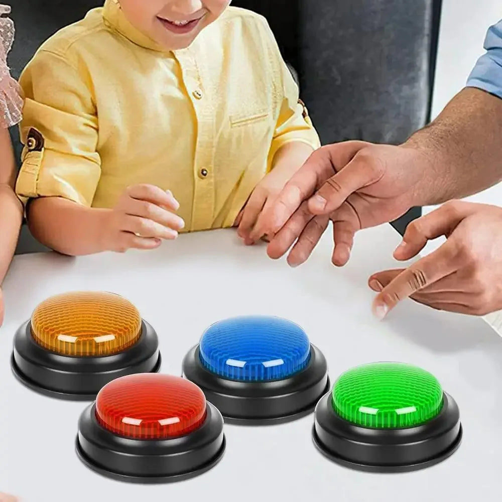 4pcs Fashion 4Colors Answer Buzzers with Lights and Sound Trivia Games Game Buzzers Family Feud Jeopardy Buzzer for Classroom