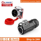 Cnlinko LP24 3 4Pin M24 Aviation Waterproof Power Connector Plug Socket for Radio Audio Visual Video Medical LED UAV Industry