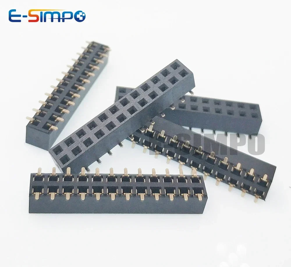 50pcs 2.54mm PH5.0 SMD 2X3/4/5/6/7/8/10/12/20P Plastic Height 5.0 Double Row Goldplated Rohs PCB Female Pin Header Connector