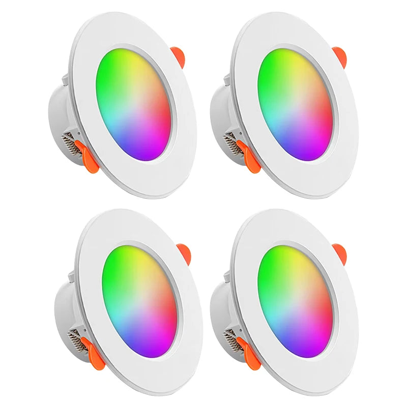 1-10PCS 10W Smart LED Downlight Bluetooth Ceiling Lamp RGB CCT Lamp APP Remote Control Color Changing Light for Google Alexa Hom