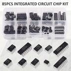 85PCS Integrated Circuit Chip Kit 10 Specifications IC-NE555 IC-LM324 IC-LM358 DIP Single Precision Timer Combination Kit