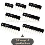 10pcs 9PIN 8PIN 7PIN 6PIN 5PIN Exclusion Network Resistor Array DIP 100 220 470 680 1K 1.2K 1.5K 2K 2.2K 4.7K 5.1K 10K 100K ohm