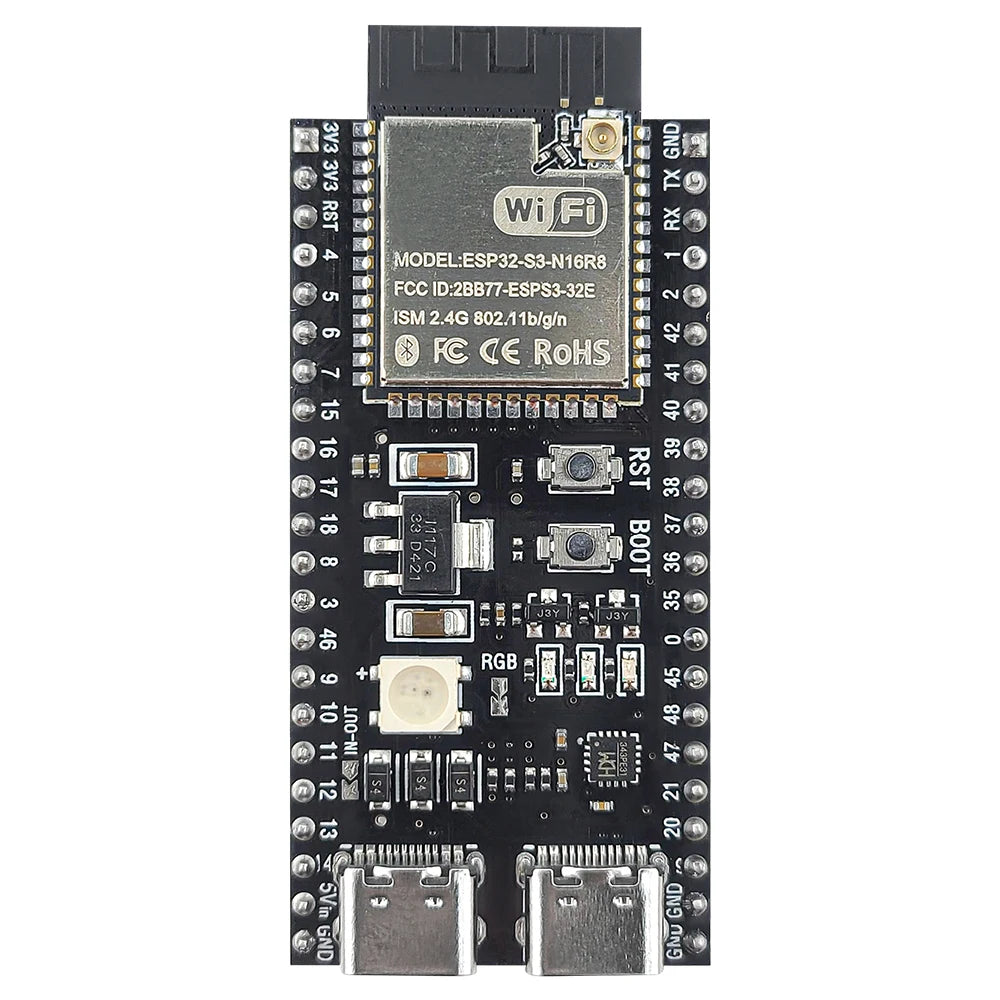 ESP32-S3 Development Board with Expansion Adapter Kit 2.4G Wifi BT Module MCU ESP32-S3 N16R8 44Pin Type-C ESP32-S3