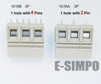 20pcs 1016A 1016B-10.16-3P Straight 10.16mm 650V57A 22-8AWG 1pole with 2/4 Solder Pin High Current PCB Screw Wire Terminal Block