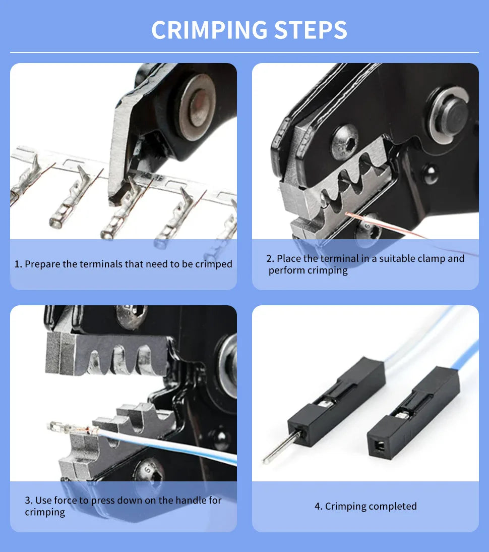 YICHENG 2.54mm Dupont Connector Kit with Ratcheting Wire Crimping Tool,Male Female Pins, Headers & Ribbon Cable