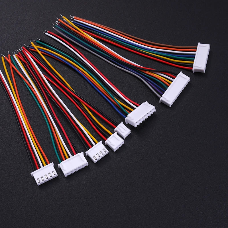 10 Sets  XH2.54 Terminal Wire  JST Male Female  2P  3P  4P  5P  6P  7P  8P  9P  10 Pin  100MM 200MM   26AWG Cable   2.54mm pitch
