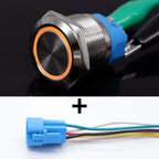 16mm 19mm 22mm Metal Push Button Switch Led Backlit On Off Car Engine Power Start Stop Waterproof With Wire 1NO1NC 5V 12V 220V