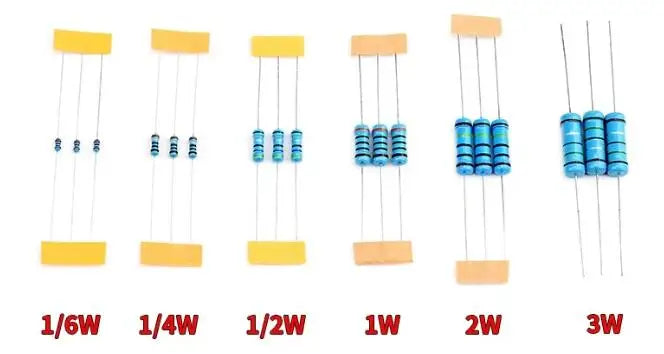2600Pcs/150pcs 1/4W 1/2W 1W 2W 3W 5W Metal Film Resistor Assortment Kit 1% 0.25W 0.5W Resistance Set Electronic Components Kits