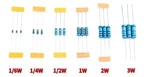 2600Pcs/150pcs 1/4W 1/2W 1W 2W 3W 5W Metal Film Resistor Assortment Kit 1% 0.25W 0.5W Resistance Set Electronic Components Kits
