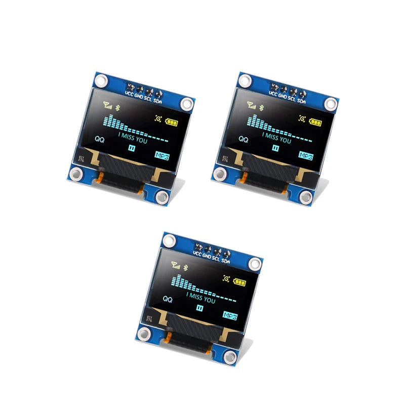 5pcs 0.96" OLED Display Screen Module I2C IIC 128x64 SSD1306 Driver Board I2C Serial Chip 4 Pin Display Board for Arduino ESP32