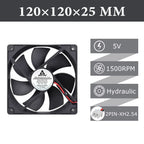 Gdstime 120mm USB PC Fan 5V 12V 24V 48V 12cm DC Brushless Cooling Fan 12025 2PIN 3PIN 4PIN Ball Computer Case Fan Waterproof Fan