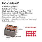 1Pc Wire Electrical Cable Connectors Plug-in Terminal Block PTFIX 2.5mm² Splitter Spliceable DIN-Rail Mounting Junction Box Tool