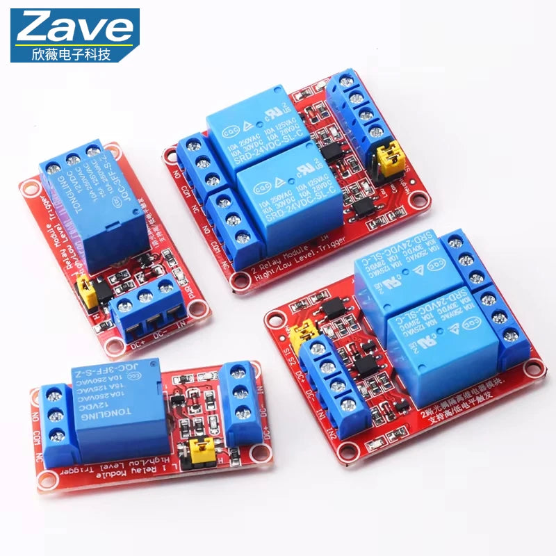 Relay Module 1 2 4 6 8 Channel 5V 12V Relay Module Board Shield with Optocoupler Support High and Low Level Trigger for Arduino
