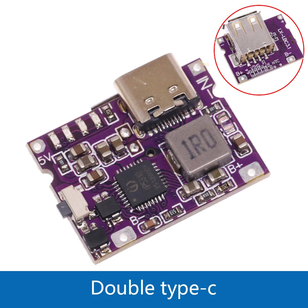 Type-C USB 5V to 4.2V 3A Boost Converter Step-Up Power Module IP5310 Lithium Battery Charging Protection Board LED Indicator