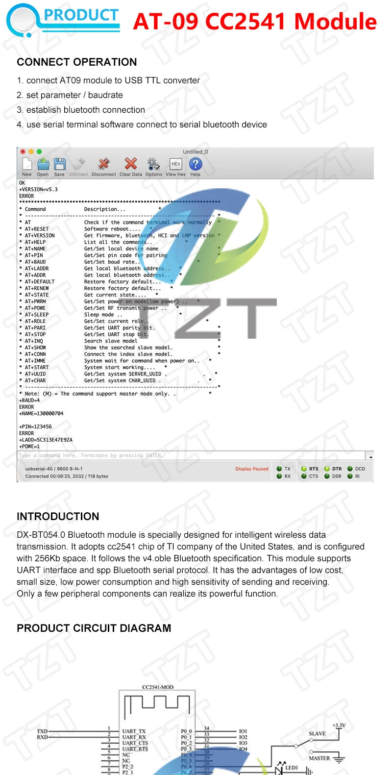 GREATZT AT-09 Android IOS BLE 4.0 Bluetooth module for arduino CC2540 CC2541 Serial Wireless Module compatible HM-10