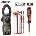 ANENG ST170 Clamp Meter Digital Multimeter Tester 500A AC Current AC/DC Voltage+B18 Highlight Voltage Tester Pen Electrician Set