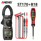 ANENG ST170 Clamp Meter Digital Multimeter Tester 500A AC Current AC/DC Voltage+B18 Highlight Voltage Tester Pen Electrician Set