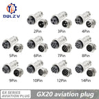 5/10/20Set GX12 GX16 GX20 2 3 4 5 6 7 8 9 10 12 14 15 Pin Docking Aviation Plug Socket Waterproof Circular Connector