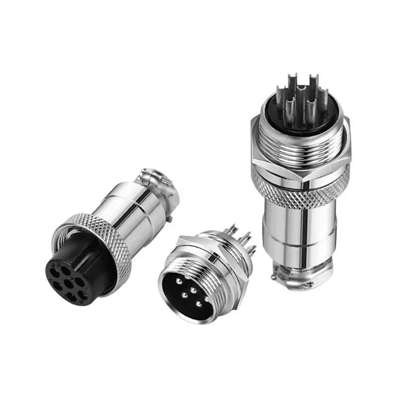Connector GX12 small metal aviation socket 2/3/4/5/6/7pin electric cable terminal fixed type and butt mobile type Female&male