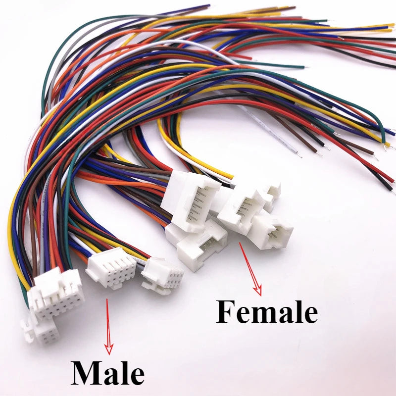 PHB2.0 PHB 2.0MM Pitch Double Row With Lock Catch Wire Cable Connector 2x2P/3P/4P/5P/6P 20cm 26AWG Male and Female Plug Socket