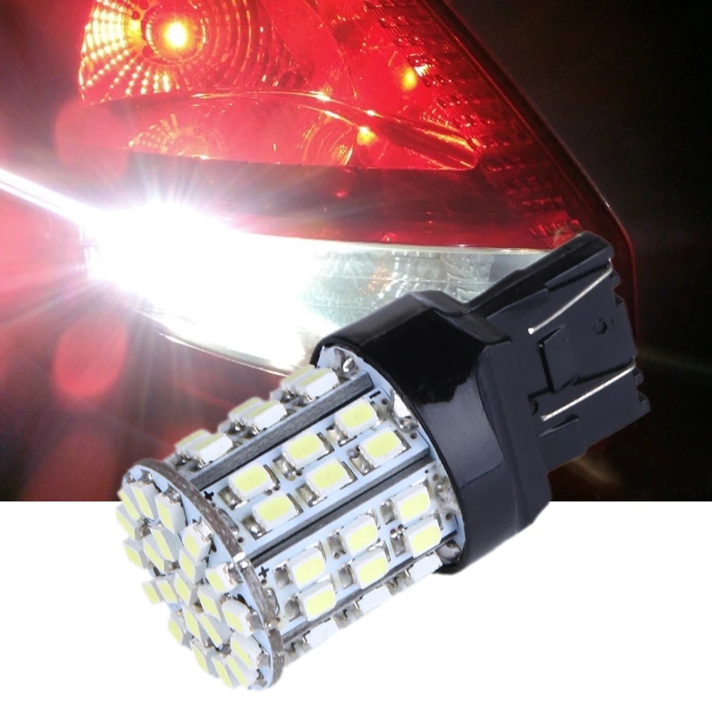 10-2pcs T20 W21W 7443 7440 LED 64-SMD 1206 LED for Car Bulbs 12V Brake Signal Lamp Brake Reverse Parking Light 64-SMD White