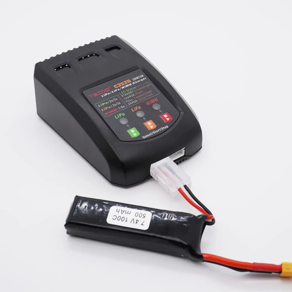 C3S25 25W/3A Mini Charging Balance Charger EU/US Plug for RC 7.4V-11.1V 2-3s Lipo NiMh Battery Remote Control Toy Car Charger