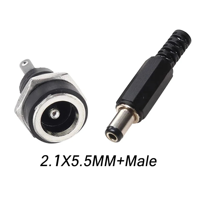10/50/200Pcs DC-022B DC Power Socket 5.5x2.1/2.5mm Panel Mount Female Jack Socket  DC Connector DC022B