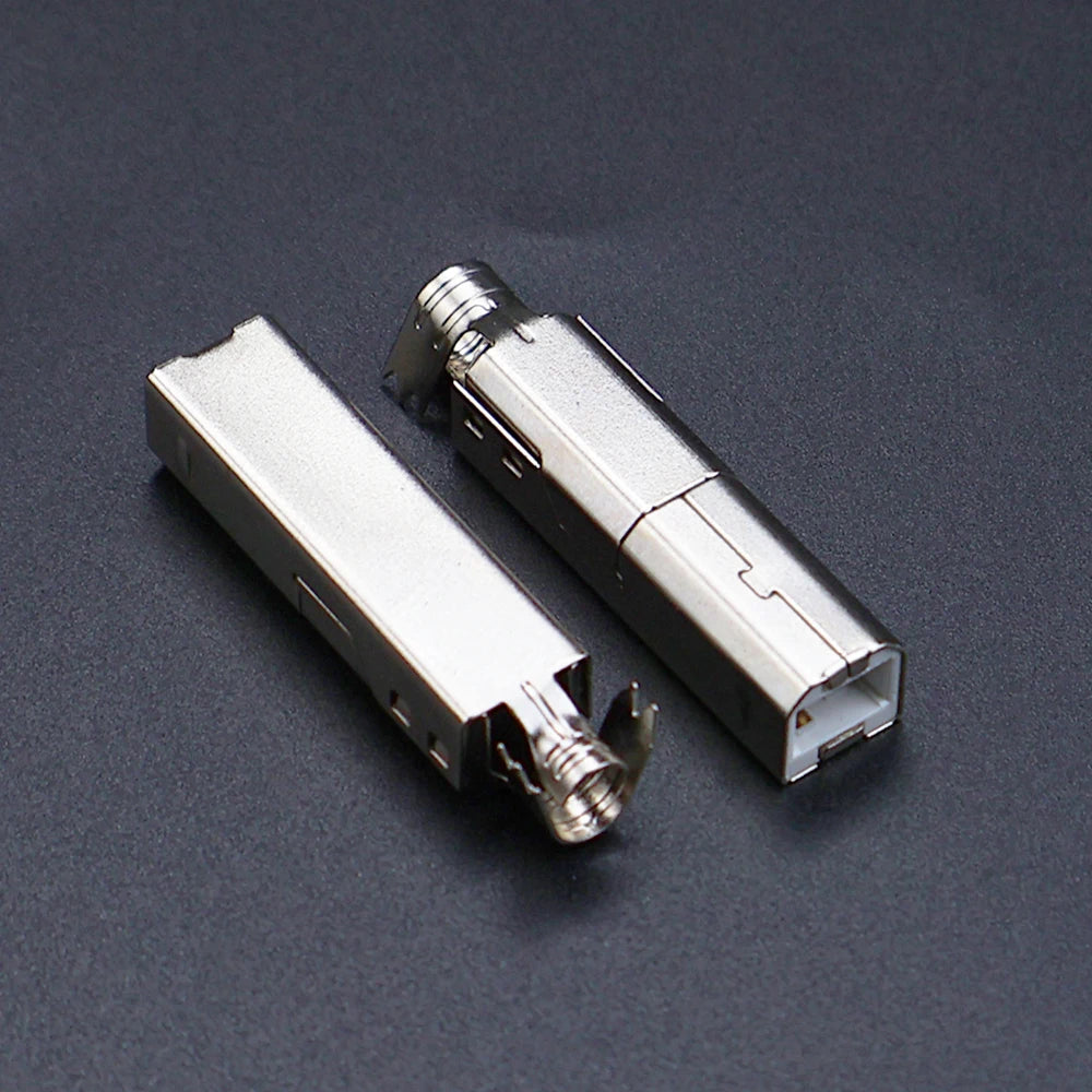 5PCS B Type 90°/180° Connector Soldering DIY Printer Interface Repair USB 2.0 and USB 3.0 Connector Female Socket Male Jack