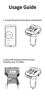 Wireless Car Bluetooth 5.0 FM Transmitter Radio Adapter RGB Light PD Fast Charger 3 Ports Hands-Free Call Bass Boost MP3