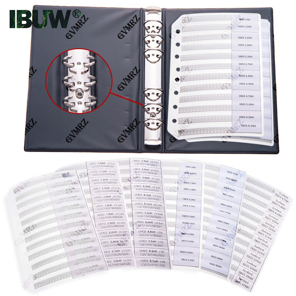22/38/42/44/52Values 0402 0603 0805 1206 Multilayer Ceramic Inductor  Stackup Inductor SMD Sample Book