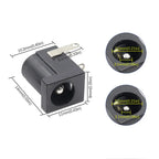Cltgxdd 10/20/50/100pcs DC Power Jack Female Socket Connector DC005 5.5*2.1mm 5.5x2.5mm 3Pin Right Angle PCB Mount Terminal