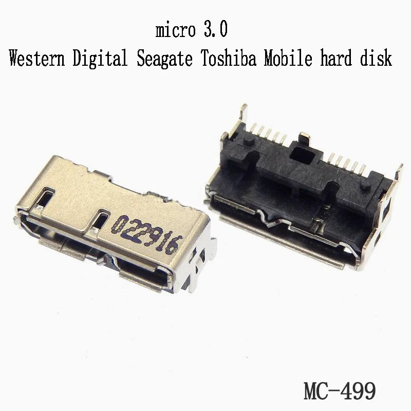 ChengHaoRan 1pcs Micro USB 3.0 Jack 10pin Female Sockect Tail Charging Port Mobile Hard Disk Interface Micro Connector