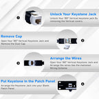 1-4PCS  Cat6a RJ45 Keystone Jack 180 Degree UTP Toolless Termination Female Jack Cat 6A Network Ethernet Adapter Coupler