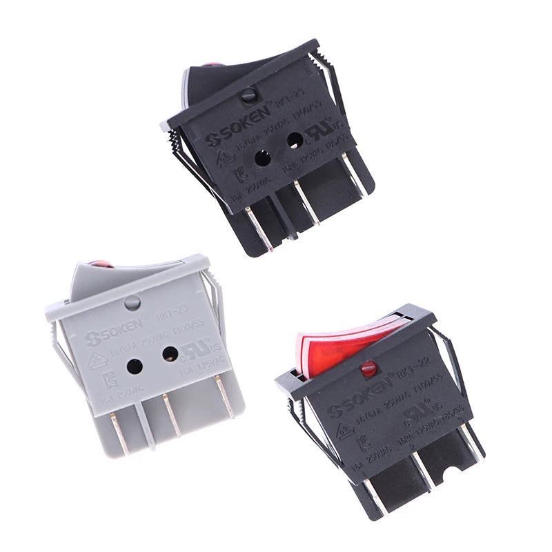RK1-23 Oil Heater Switch ON/OFF  Rocker Switch 250V/16A With Double Buttons 1Pcs