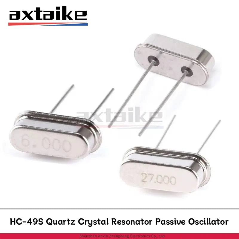 10PCS 4.000 6 8 10 11.0592 12 13.56 16 18.432 22.1184 24 25 27 30 32 MHZ HC-49S 2Pin Quartz Crystal Resonator Passive Oscillator