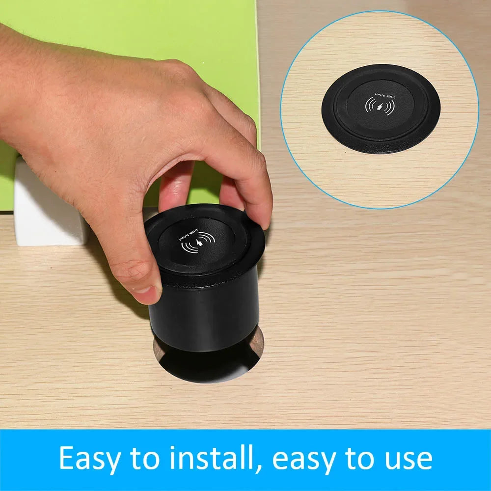 QI 3 in 1 Wireless Charger Built in Type-C USB Ports Desktop Embedded Charging Station for iPhone 13 Xiaomi Airpods Mobile Phone