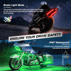 Nilight 8PCS Motorcycle RGB Led Light Kit Waterproof Multi-Color Atmosphere Lights Lamp with 4Key RF Wireless Remote for Harley Davidson Honda Kawasaki Suzuki