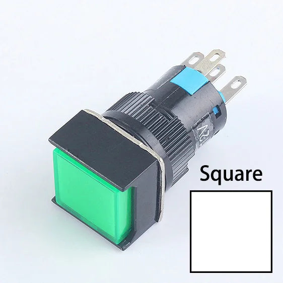 5V 12V 24V 220V 16mm Plastic Momentary LED Illuminuted Maintained Self-locking Push Button Switches Latching Push Button Reset