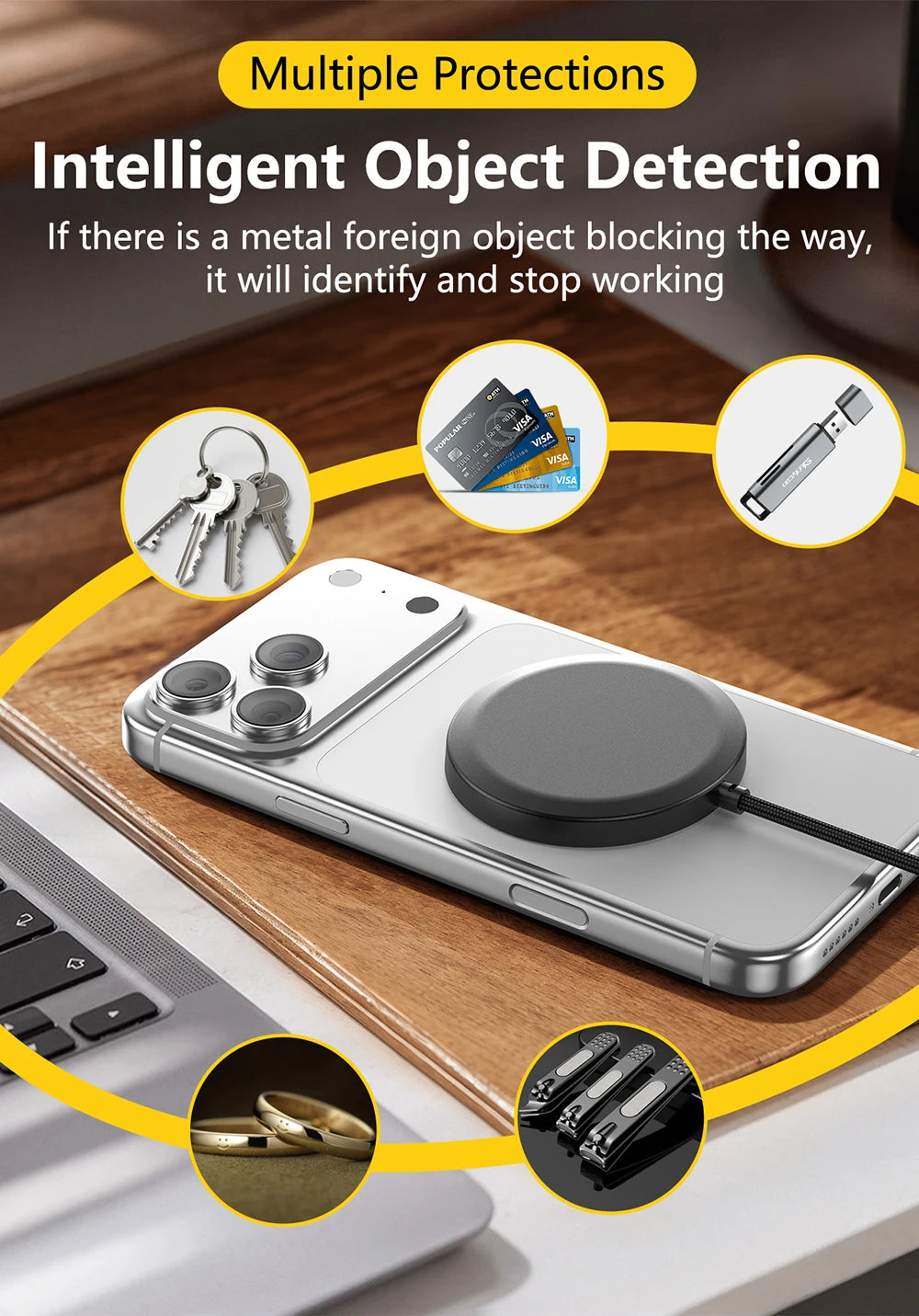 25W Magnetic Wireless Charger Compatible with Apple iPhone 17/16/15, Samsung, Xiaomi Phones, Car, Bedside, Desktop Wireless Indu
