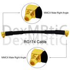 New MMCX  Male  Right Angle Switch  MMCX  Male 90-Degree Straight Pigtail Cable RG174 10/15/20/30/50/100cm Wholesale