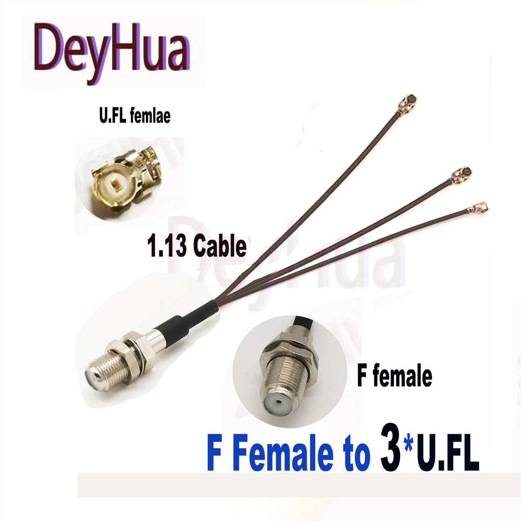 2/10pcs F Female to 6X U.FL Splitter F Female to 2345 6 X U.fl 1 Female RG178 1.13 Cable WIFI Antenna Extension Jumper Pigtail
