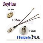 2/10pcs F Female to 6X U.FL Splitter F Female to 2345 6 X U.fl 1 Female RG178 1.13 Cable WIFI Antenna Extension Jumper Pigtail