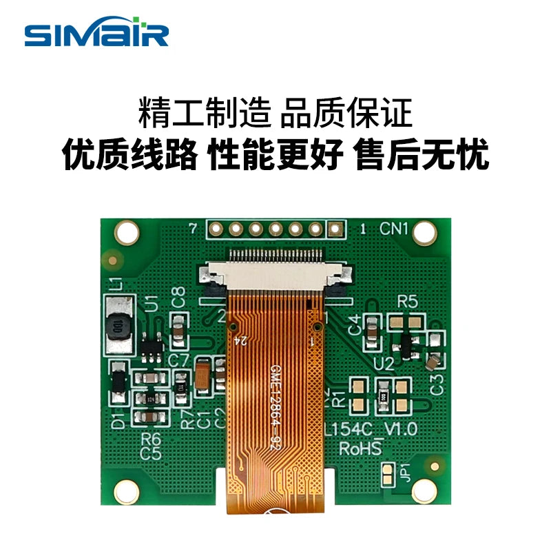 1.51 1.54 Inch 24PIN SPI/IIC/6800 COG 3.3V Blue PMOLED Screen SSD1309 Graphic 128x56 Display Transparent OLED 128x64
