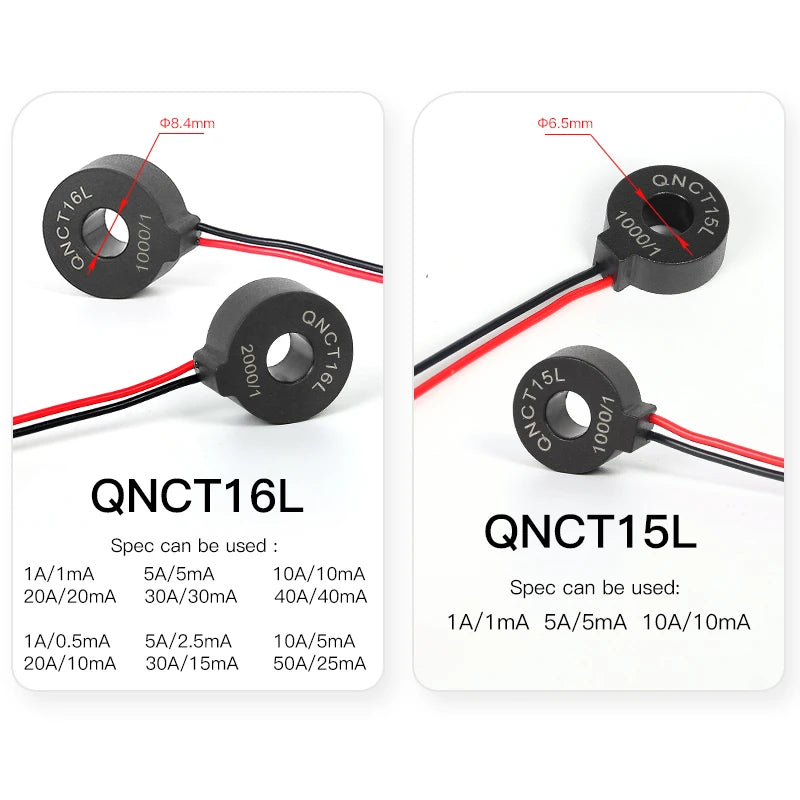 Current Transformer CT QNCT16L 10A 10mA 20A 20mA 30A 30mA 50A 50mA 2000:1 10A 5mA 20A 10mA 100A Micro Current Transducer Sensor