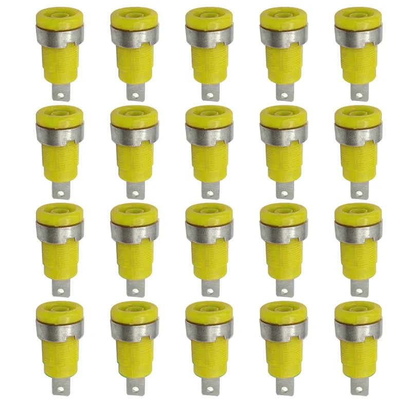 20PCS Insulated Safety 32A 4mm Banana Socket Terminal 5 Colors Female Jack Panel Mount Socket Binding Post Wire Connector