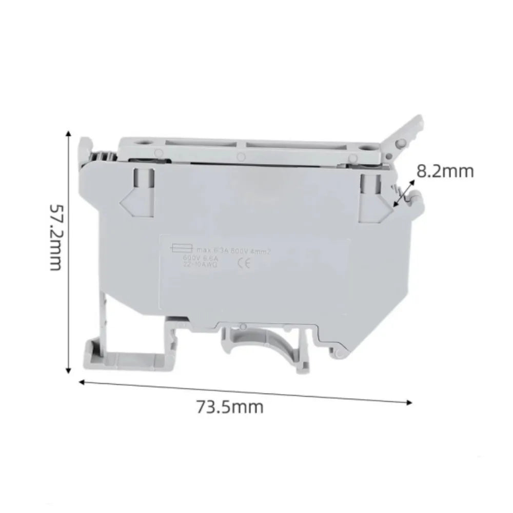 5PCS UK5-HESI Electrical Fuse Holders for DIN Rail - Screw Terminal with Disconnect Lever, Compatible with 5x25mm Fuses
