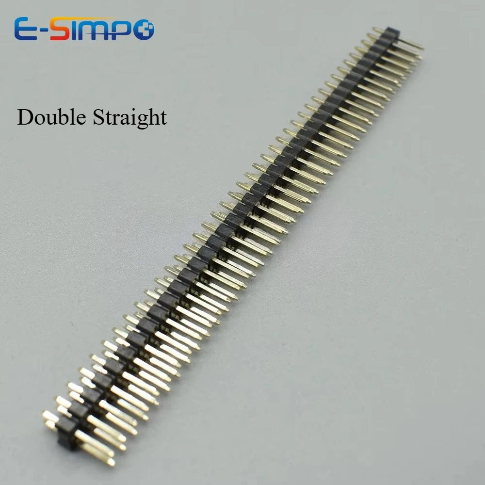 10/20Pcs 0.8u Gold Plated 40 Pin 1x40 Single Double Row Male 2.54 Breakable Pin Header Connector Strip For Arduino Black
