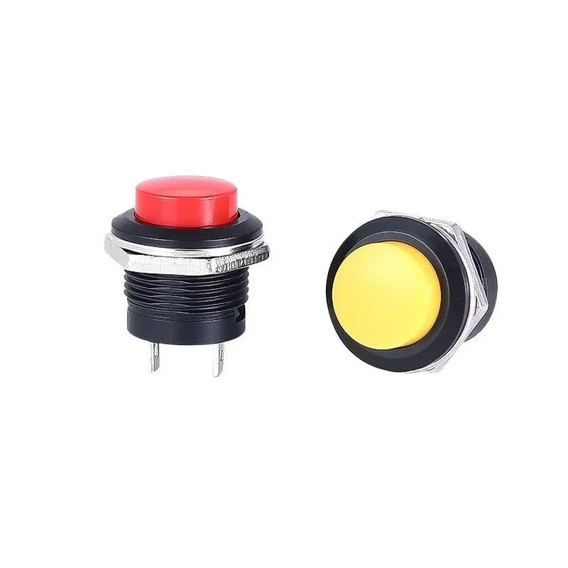 5/20Pcs Round-shape Push Button Switch ON OFF 2Pin ON-OFF R13-507 16mm Momentary Electric Power Switch R13 507 Switches